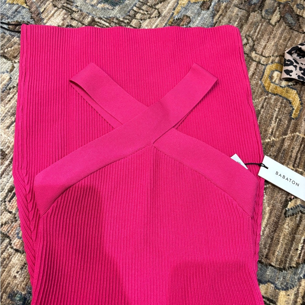 Babaton Eros Pink Sculpt Knit Dress
